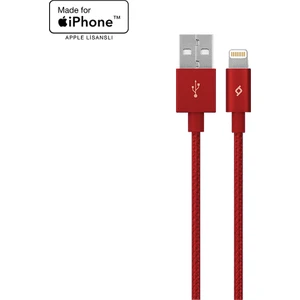 AlumiCable MFI Apple Lightning Şarj Kablosu Kırmızı