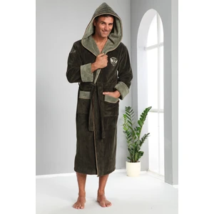 Haki Sniper Airforce Kapüşonlu Bambu Cotton  Erkek Bornozu