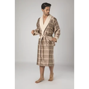 Kareli Saten Içi Bukle  Bambu  Cotton  Erkek Bornoz