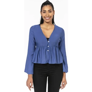 Disentis Modest Ispanyol Kol Önden Düğmeli Indigo Kısa Bolero