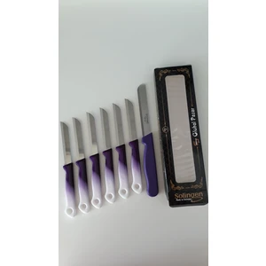 6 Ebruli Mor Meyve Bıçağı ve Mikro Tırtıklı Doğrama Bıçağı Seti