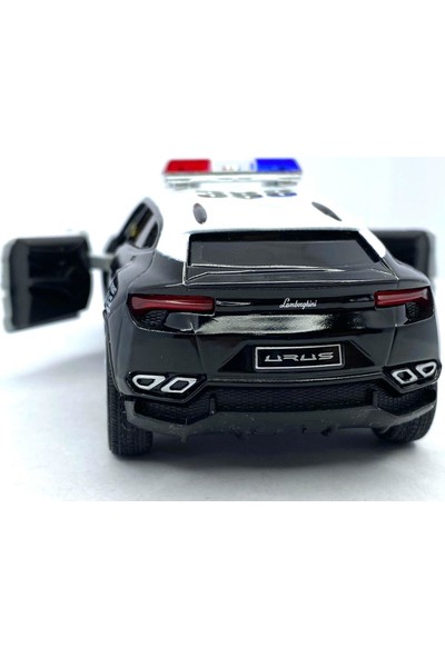 Kinsmart Lamborghini Urus Polis Çek Bırak 5inch. Lisanslı Model Araba, Oyuncak Araba 1:38