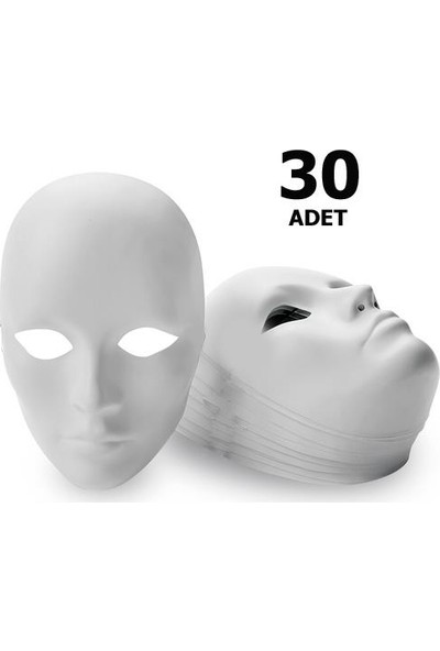 Hobialem Karton Maske, Boyanabilir, Eğitici Maske Boyama, Etkinlik ve Hobi Maskesi 30'lu
