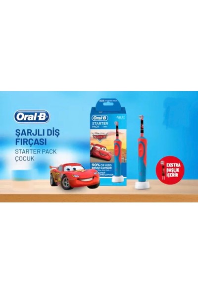 Oral-B Starter Pack Disney Cars Çocuk Şarjlı Diş Fırçası