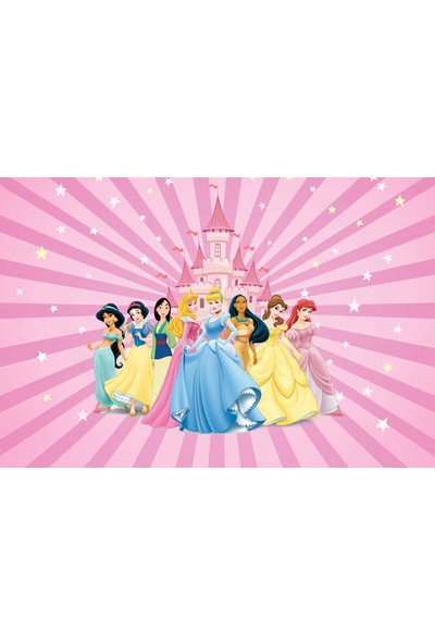 Moda Duvar Prensesler ve Pembe Şato Kız Çocuk Odası Oyun Odası Vinil Duvar Kağıdı Tutkal Hediyeli