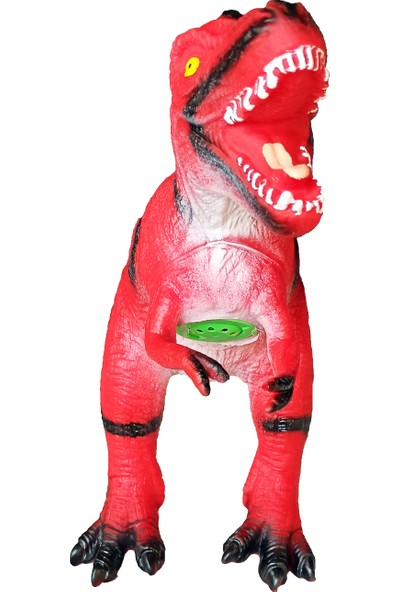 Meva Et Dinozor Figürü Sesli Işıklı 50CM. Büyük Boy Kırmızı Dinozor Figür Oyuncağı