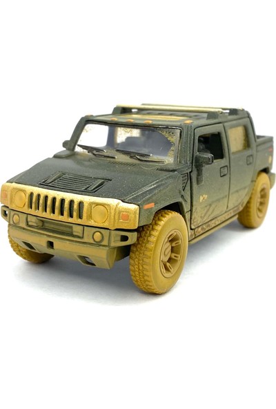 Kinsmart 2005 Hummer H2 Sut (Çamur Desenli) - Çek Bırak 5inch. Lisanslı Model Araba, Oyuncak Araba 1:40