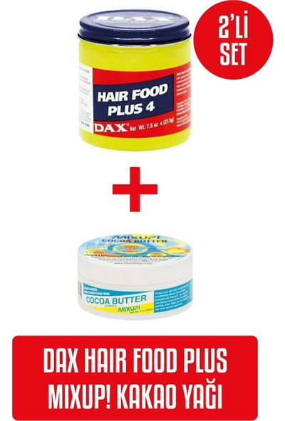 DAX Hair Food Plus 213 G x Mixup! Kakao Yağı 56 G 2'li Set