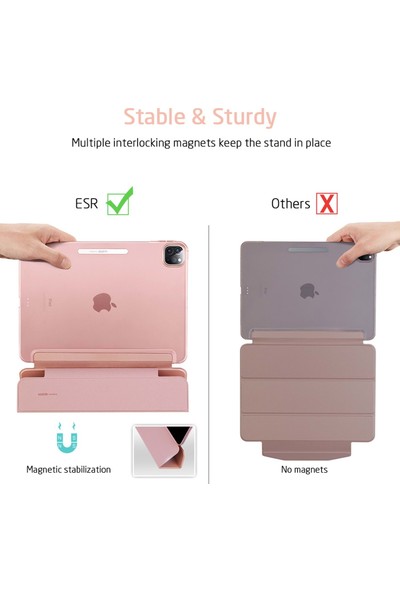 Esr Apple iPad Pro 12.9 2020 Kılıf-Yippee Color With Hasp-Rose Gold