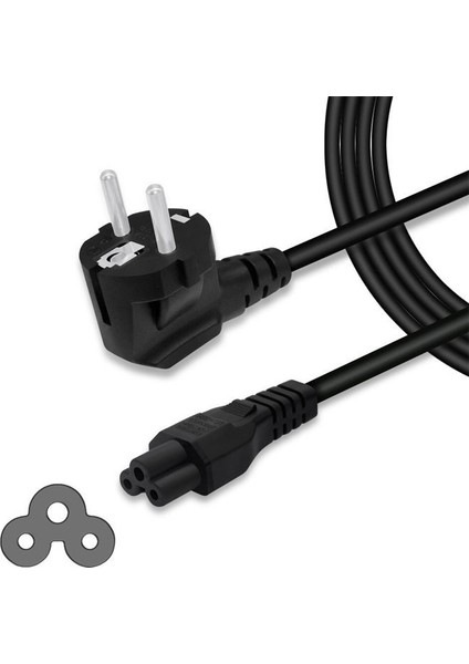 1.5mt 1,5 Metre Laptop Notebook Yonca Power Güç Elektrik Ceryan Cereyan Kablosu 220 Volt Priz