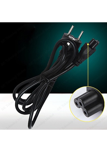 1.5mt 1,5 Metre Laptop Notebook Yonca Power Güç Elektrik Ceryan Cereyan Kablosu 220 Volt Priz