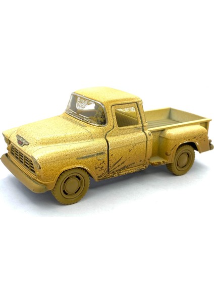 1955 Chevy Stepside Pick - Up (Çamurlu) - Çek Bırak 5inch. Lisanslı Model Araba, Oyuncak Araba 1:32 fırsatları