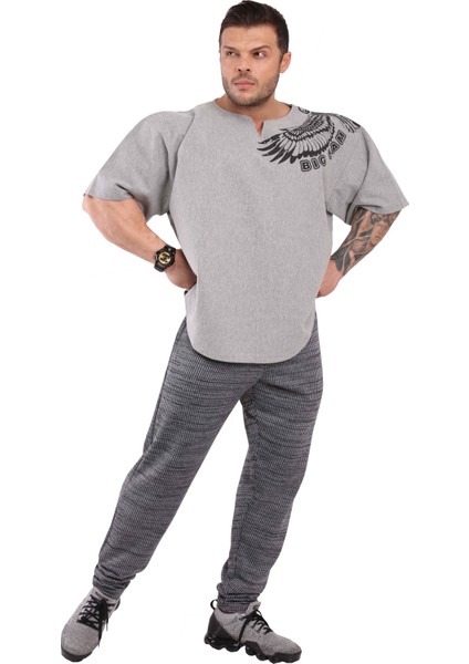 Gri Oversize Antrenman Tişörtü Rag Top Big Sam 3241 fırsatları