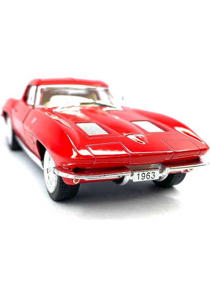 1963 Corvette Sting Ray - Çek Bırak 5inch. Lisanslı Model Araba, Oyuncak Araba 1:36 fırsatları