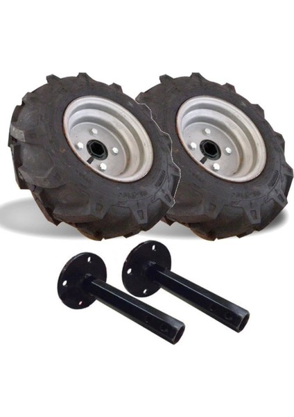 Çapa Makinası Aks Teker Takımı 400/8 27 mm Kauçuk Tekerler ile Güçlü Performans