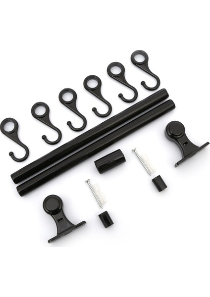 Ferforje Sepet Duvar Rayı 6 Kancalı Askılık Siyah fiyatları