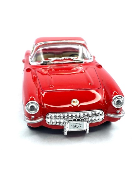 1957 Chevrolet Corvette Çek Bırak 5inch. Lisanslı Model Araba, Oyuncak Araba 1:34