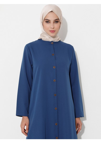 Boydan Düğmeli Tunik Indigo