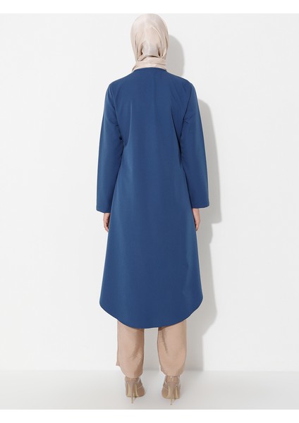 Boydan Düğmeli Tunik Indigo