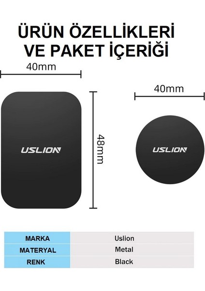 Cep Telefonu Tutucuları Için Metal Plaka Seti 2'li