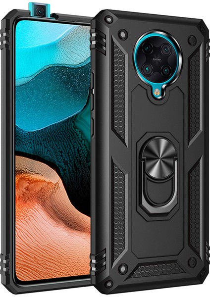 Xiaomi Redmi K30 Pro Kılıf Selfie Yüzüklü Tutuculu Iki Katmanlı Koruyucu VGA