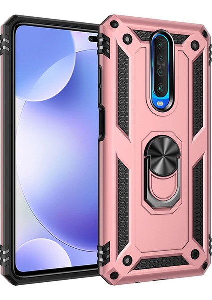 Xiaomi Poco X2 Kılıf Selfie Yüzüklü Tutuculu Iki Katmanlı Koruyucu VGA
