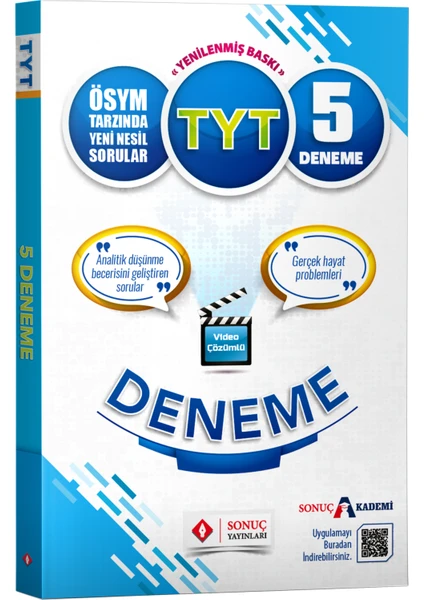 Sonuç Yayınları  TYT  Genel 5 Li Deneme Akademi Öz