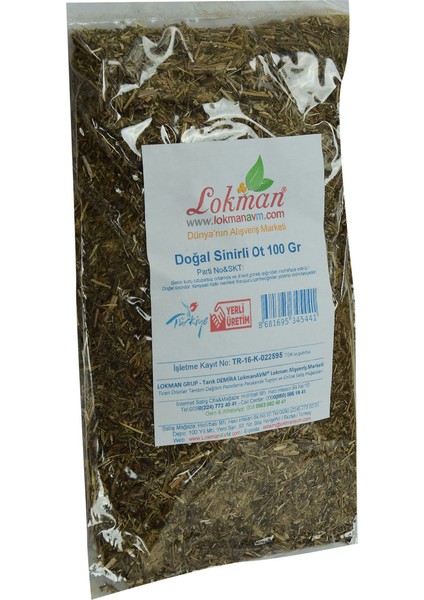 Doğal Sinirli Yaprak Otu Sinirli Ot 100 gr Paket