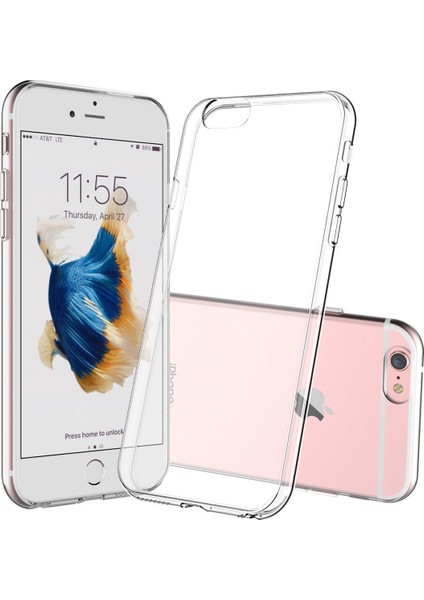 Apple iPhone 6 Kılıf Şeffaf Silikon Kapak ve Ekran Koruyucu Set