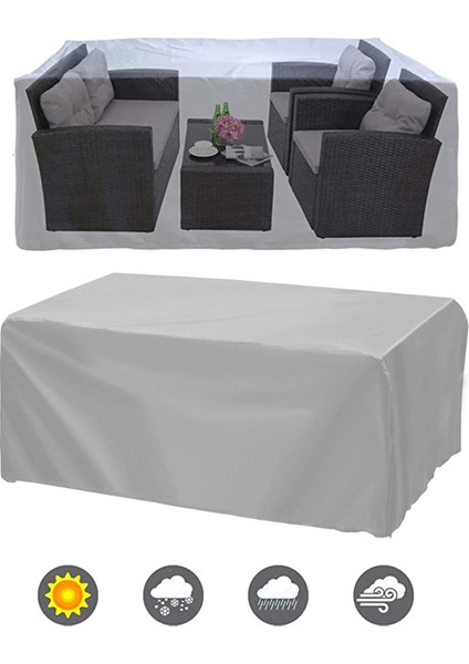 Coverplus Bahçe Mobilya Koruma Örtüsü Su Geçirmez Branda 200 x 150 x 80 cm - Gri