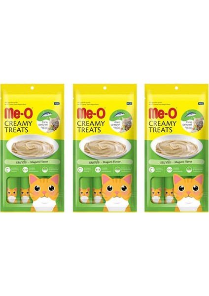 Me-O Creamy Treats Mavi Yüzgeçli Orkinos Balıklı Sıvı Kedi Ödül Maması (4 x 15 Gr) 3 Adet