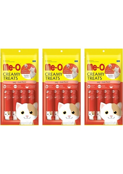 Me-O Creamy Treats Yengeçli Kedi Ödül Maması (4 x 15 G) 3 Adet