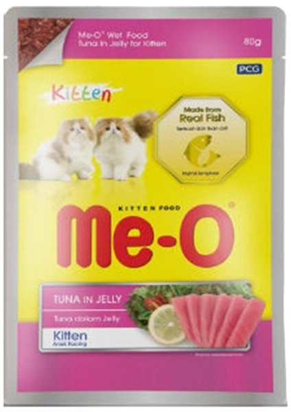 Me-O Jöle Içerisinde Ton Balıklı Pouch Yavru Kedi Konservesi 80 gr x 6 Adet