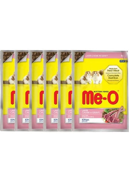 Me-O Sos Içerisinde Kuzu Etli Pouch Yavru Kedi Konservesi 80 gr x 6 Adet