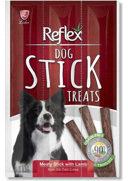 Kuzu Etli Stick Köpek Ödülü Maması 3 x 11 gr - 6 Paket