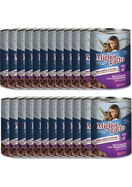 Gatto Av Hayvanlı Konserve Kedi Maması 405 gr x 24 Adet