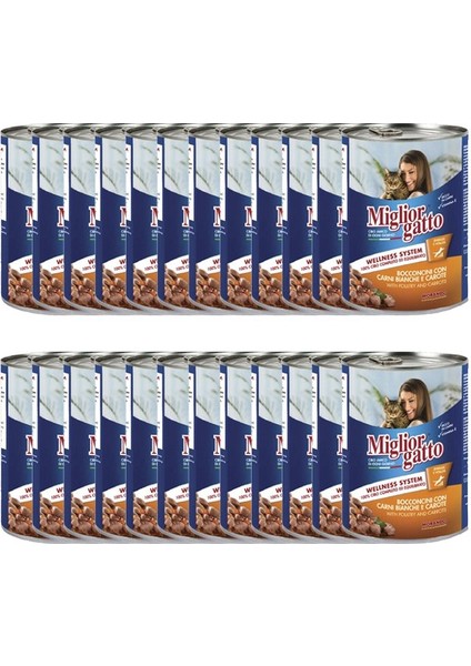 Gatto Kümes Hayvanlı Havuçlu Konserve Kedi Maması 405 gr x 24 Adet