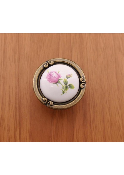 Porselen Kulp Yeni Zarif Antik Sarı Gül Düğme