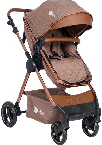 4 Baby Safran Bronz Travel Sistem Bebek Arabası Kahverengi