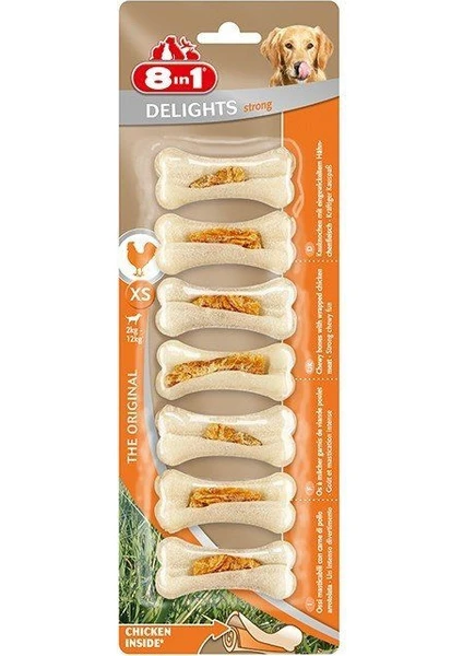 8 In1 Kemik Delights Strong Xs Köpek Ödül Kemiği 7li 140 gr Ödül Kemik