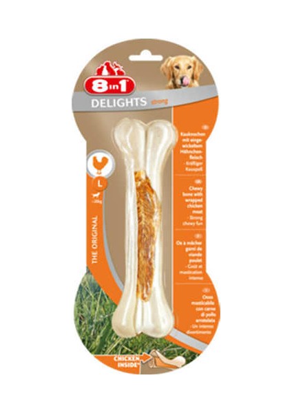 8 In 1 Kemik Delights Strong Tavuklu Ödül Kemiği L 130 gr Köpek Ödül