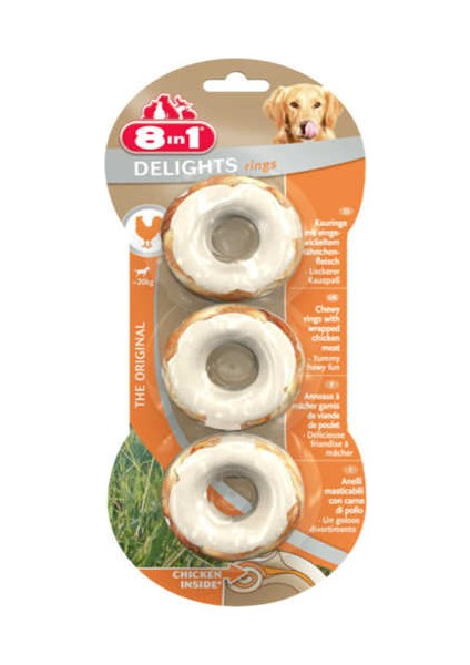8 In1 Kemik Delight Ring Tavuklu Ödül Kemiği S 119 gr Köpek Ödül Kemik