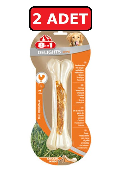 8 In 1 Kemik Delights Strong Tavuklu Ödül Kemiği L 2 Adet 130 gr Köpek Ödül