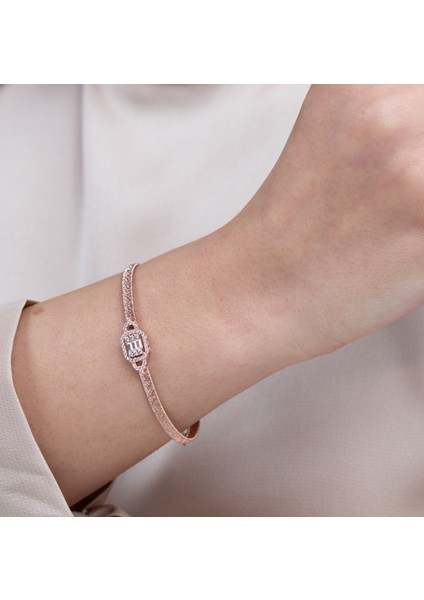 Rose Gold Taşlı Gümüş Bilezik