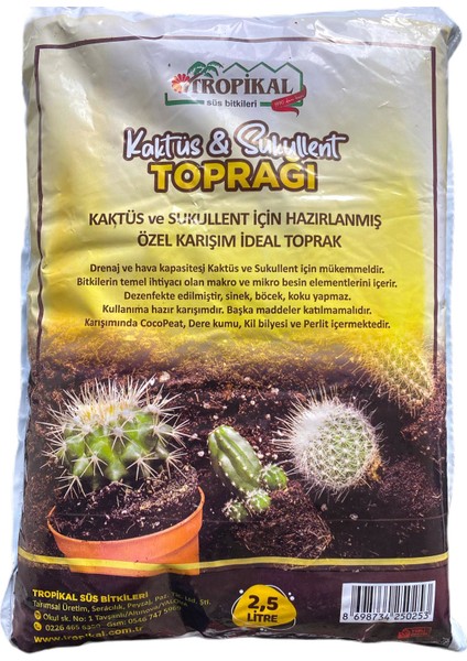 Tropikal Kaktüs ve Sukulent Toprağı 2,5 Lt