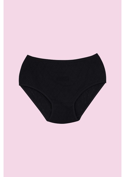 12' Li Siyah Transferli Ribana Bayan Kilot