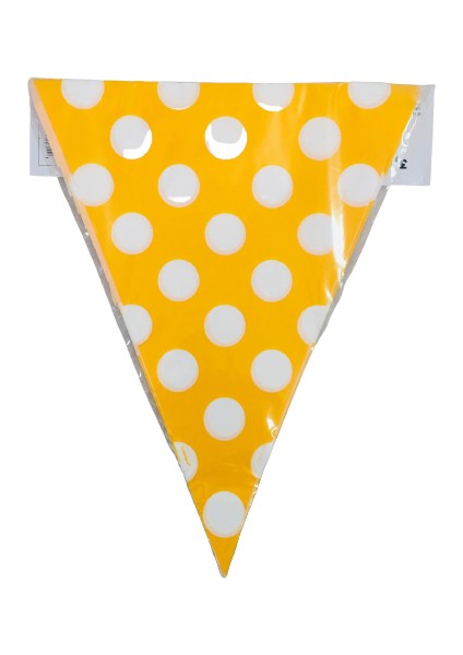 Bayrak Flama Sarı Puanlı 3,65M 12 Adet (Plastik)