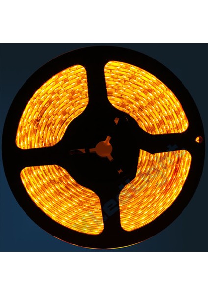3 Çipli Silikonsuz Şerit LED Iç Mekan LED Aydınlatma Amber 20 mt