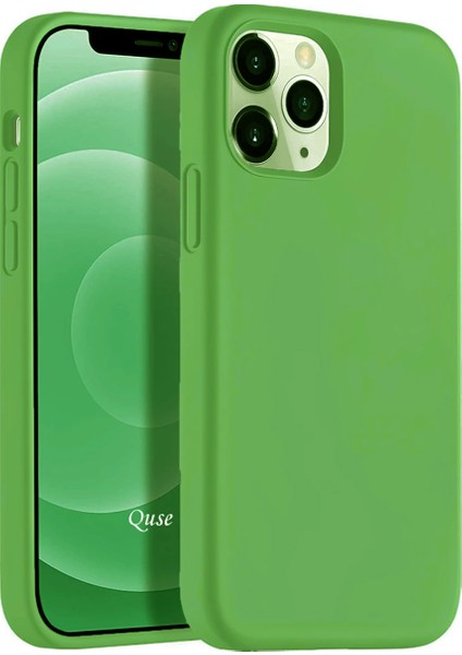 Apple iPhone 12 Pro Lansman Yeni Nesil Kılıf Içi Kadife Fıstık Yeşili