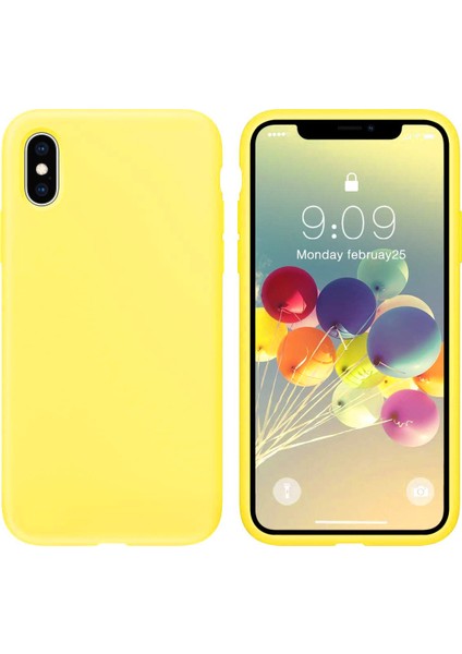 Apple iPhone x Lansman Yeni Nesil Kılıf Içi Kadife Sarı